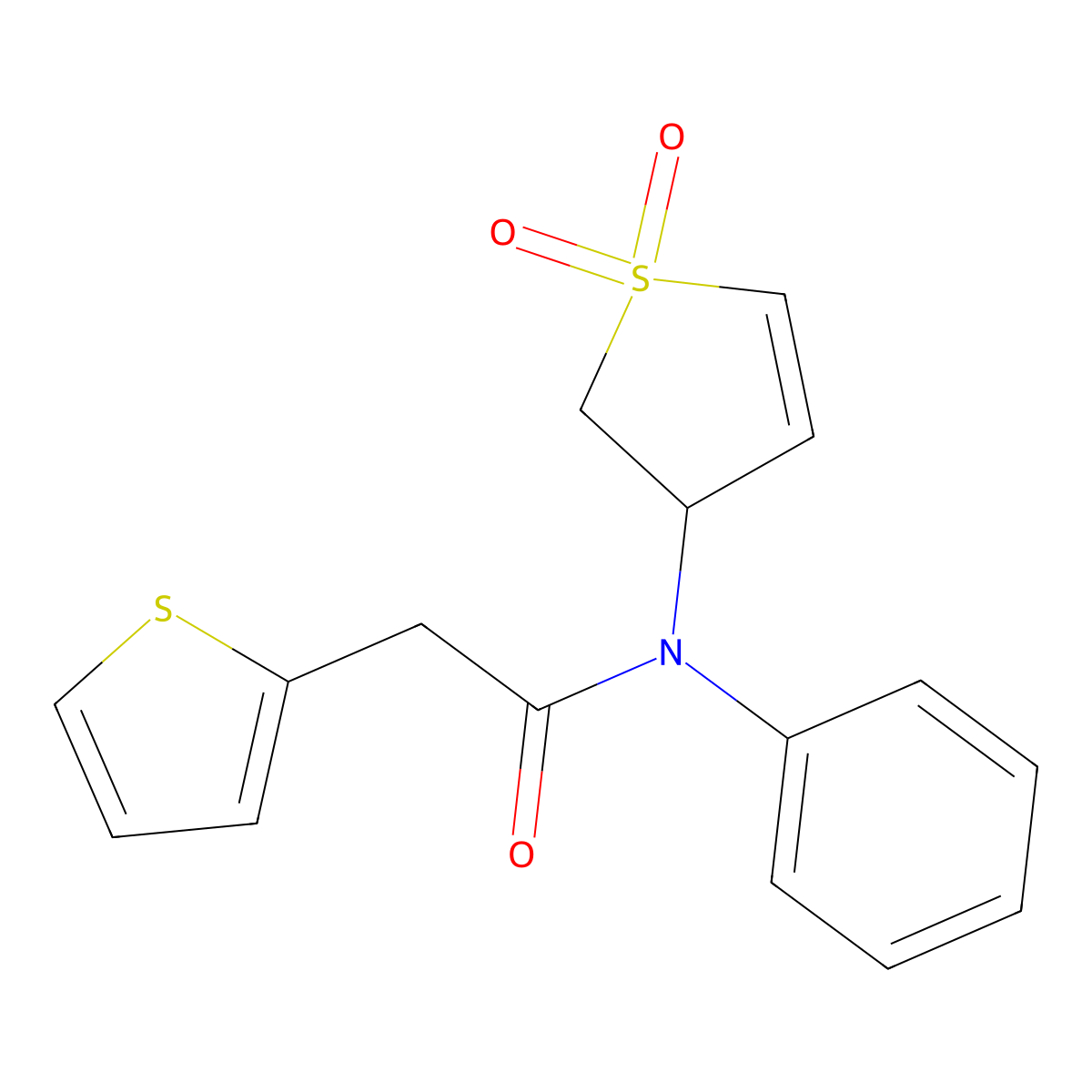 N-(1,1-dioxido-2,3-dihydrothien-3-yl)-N-phenyl-2-thien-2-ylacetamide molecular structure, CAS 863021-07-2