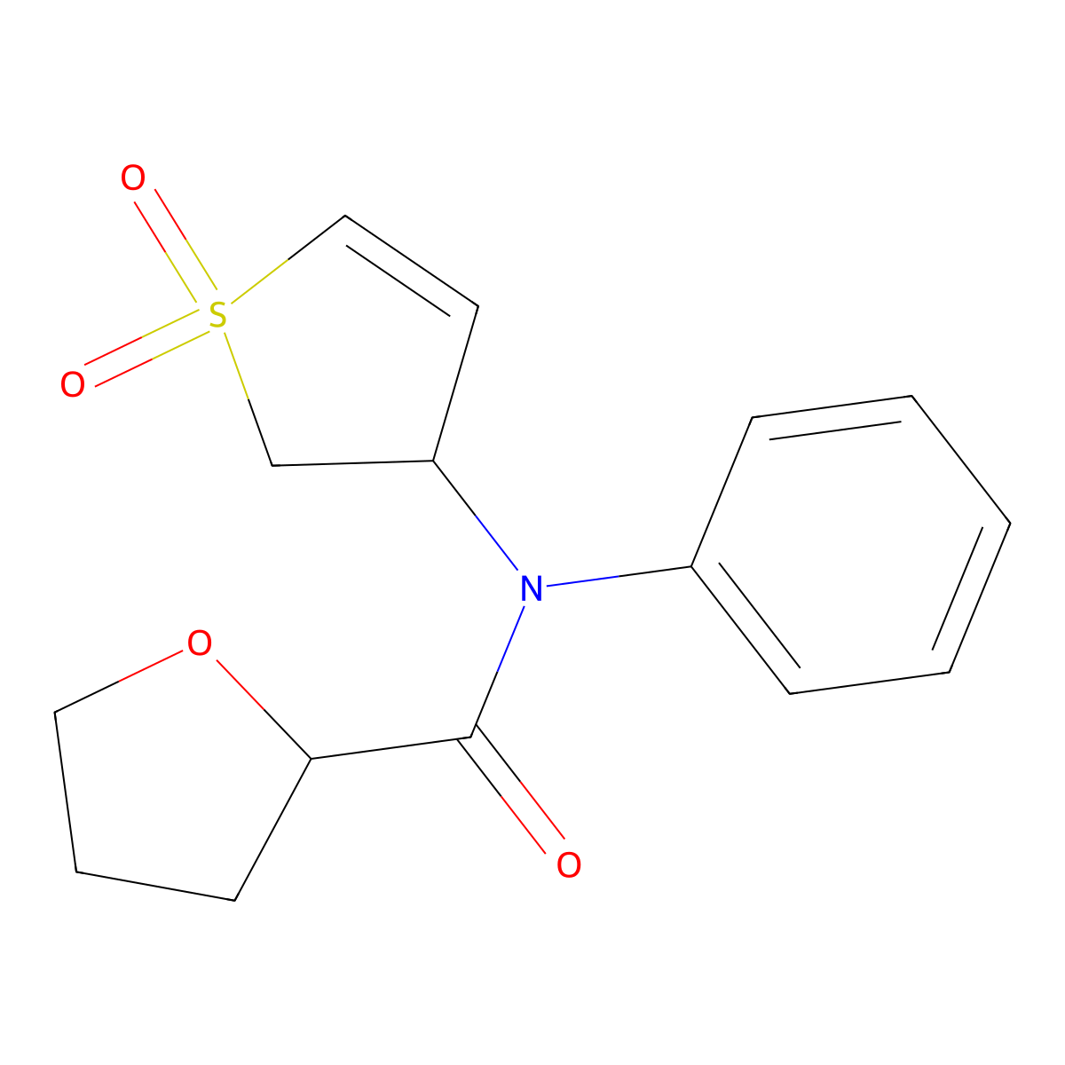 N-(1,1-dioxido-2,3-dihydrothiophen-3-yl)-N-phenyltetrahydrofuran-2-carboxamide molecular structure, CAS 863021-08-3