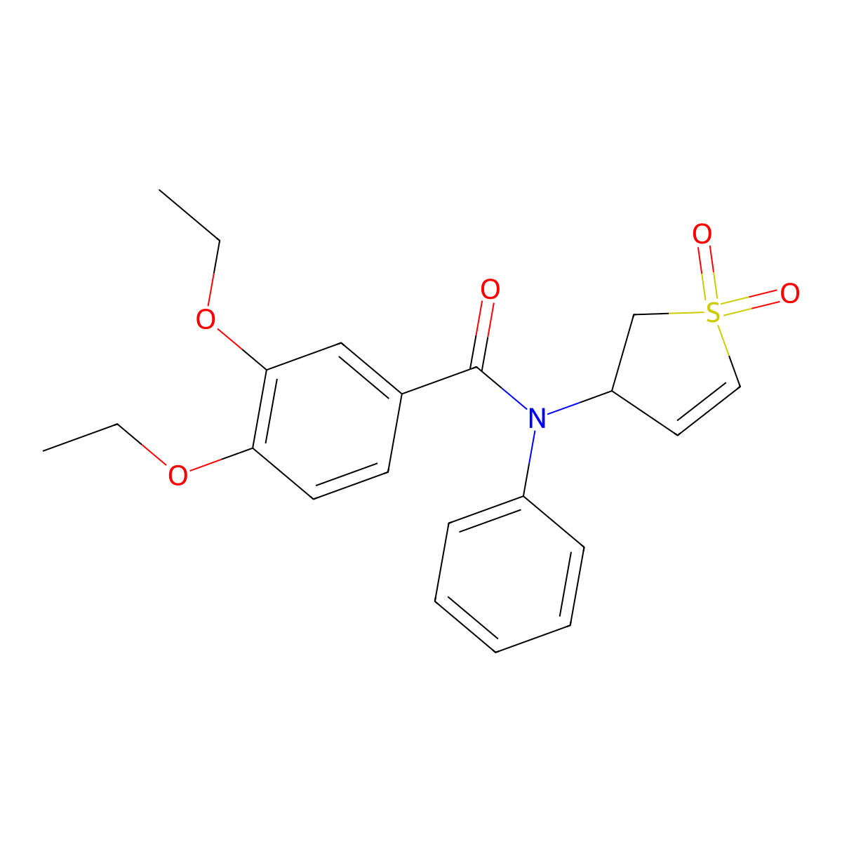 N-(1,1-dioxido-2,3-dihydrothiophen-3-yl)-3,4-diethoxy-N-phenylbenzamide molecular structure, CAS 863021-15-2