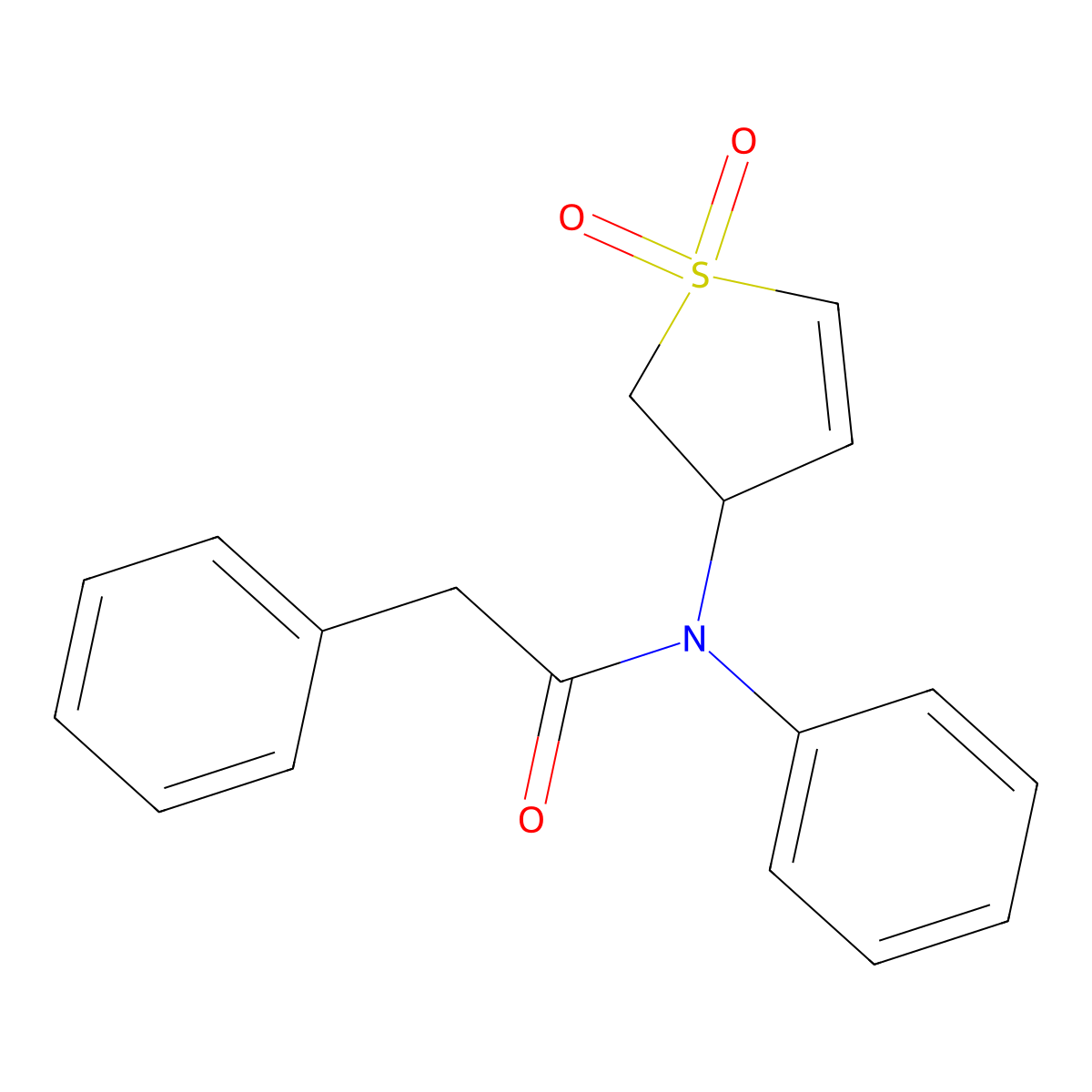 N-(1,1-dioxido-2,3-dihydrothiophen-3-yl)-N,2-diphenylacetamide molecular structure, CAS 863021-26-5