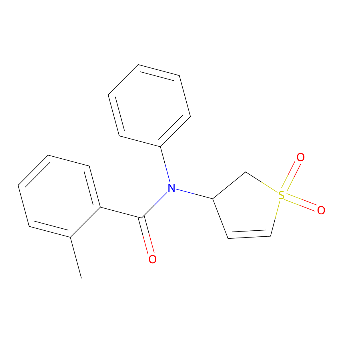 N-(1,1-dioxido-2,3-dihydrothien-3-yl)-2-methyl-N-phenylbenzamide molecular structure, CAS 863021-29-8