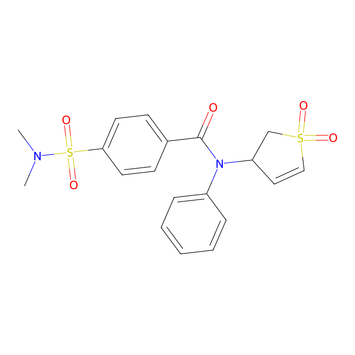 4-(N,N-dimethylsulfamoyl)-N-(1,1-dioxido-2,3-dihydrothiophen-3-yl)-N-phenylbenzamide molecular structure, CAS 863021-36-7