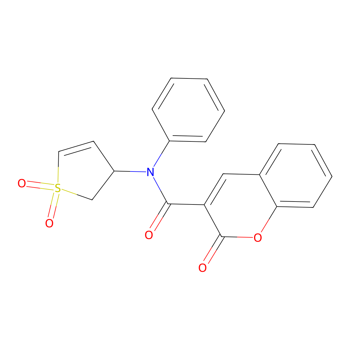 N-(1,1-dioxo-2,3-dihydro-1lambda6-thiophen-3-yl)-2-oxo-N-phenyl-2H-chromene-3-carboxamide molecular structure, CAS 863021-41-4