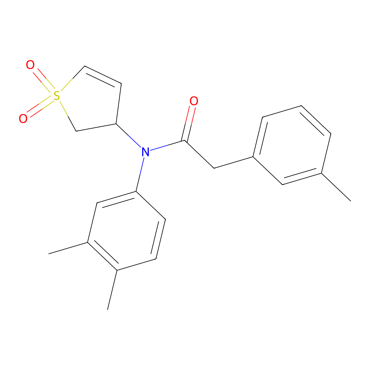N-(3,4-dimethylphenyl)-N-(1,1-dioxido-2,3-dihydrothiophen-3-yl)-2-(m-tolyl)acetamide molecular structure, CAS 863021-48-1