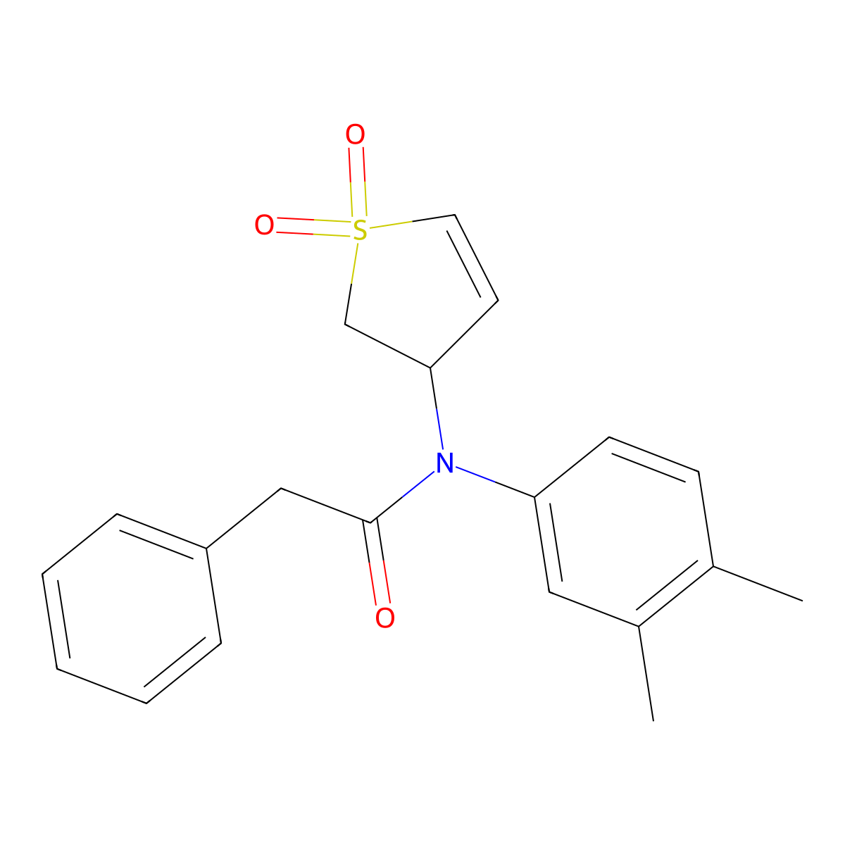 N-(3,4-dimethylphenyl)-N-(1,1-dioxido-2,3-dihydrothiophen-3-yl)-2-phenylacetamide molecular structure, CAS 863021-67-4