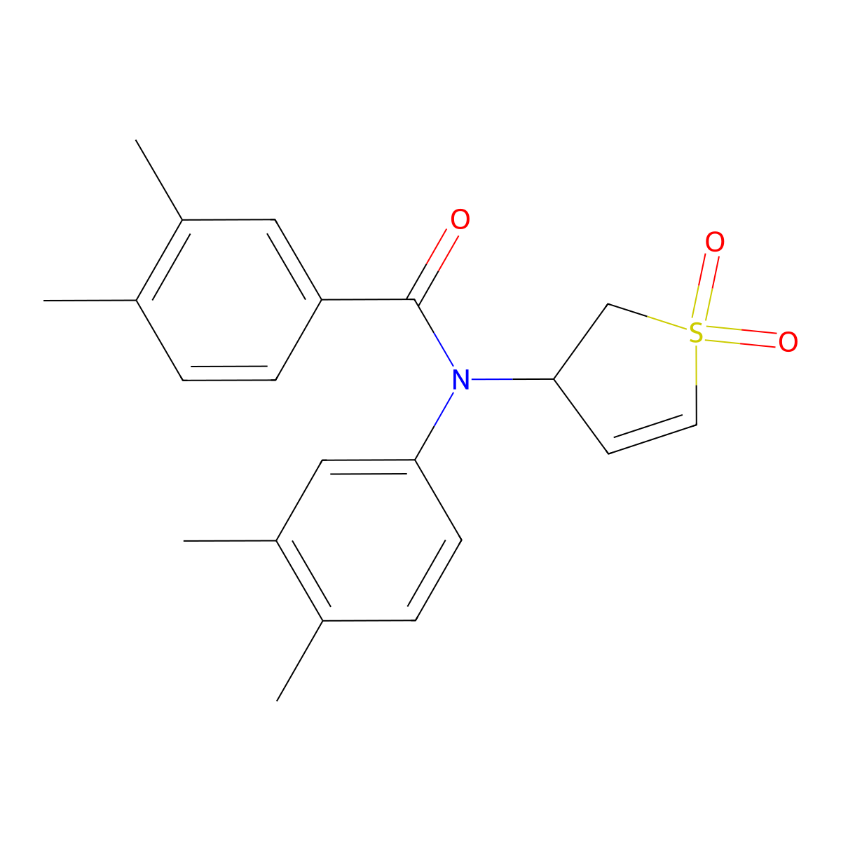 N-(3,4-dimethylphenyl)-N-(1,1-dioxido-2,3-dihydrothiophen-3-yl)-3,4-dimethylbenzamide molecular structure, CAS 863021-98-1