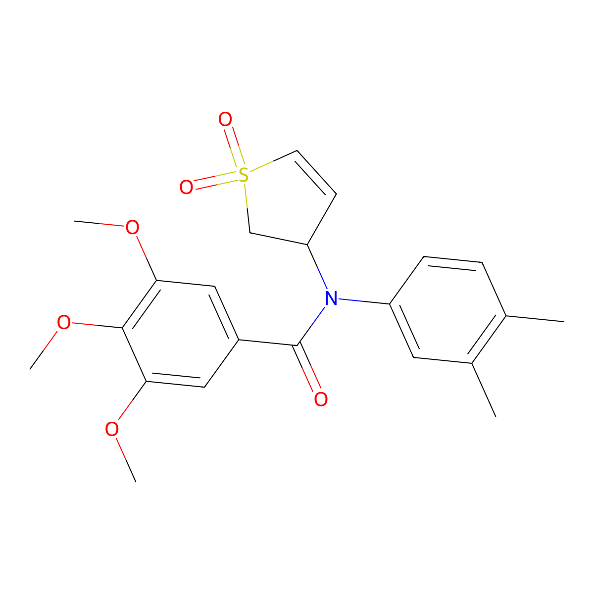 N-(3,4-dimethylphenyl)-N-(1,1-dioxido-2,3-dihydrothiophen-3-yl)-3,4,5-trimethoxybenzamide molecular structure, CAS 863022-00-8