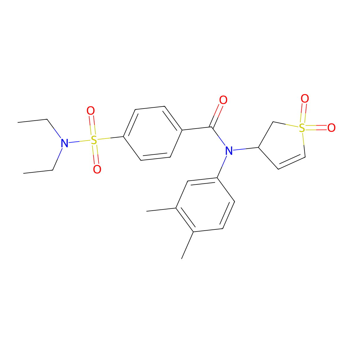 4-(N,N-diethylsulfamoyl)-N-(3,4-dimethylphenyl)-N-(1,1-dioxido-2,3-dihydrothiophen-3-yl)benzamide molecular structure, CAS 863022-04-2