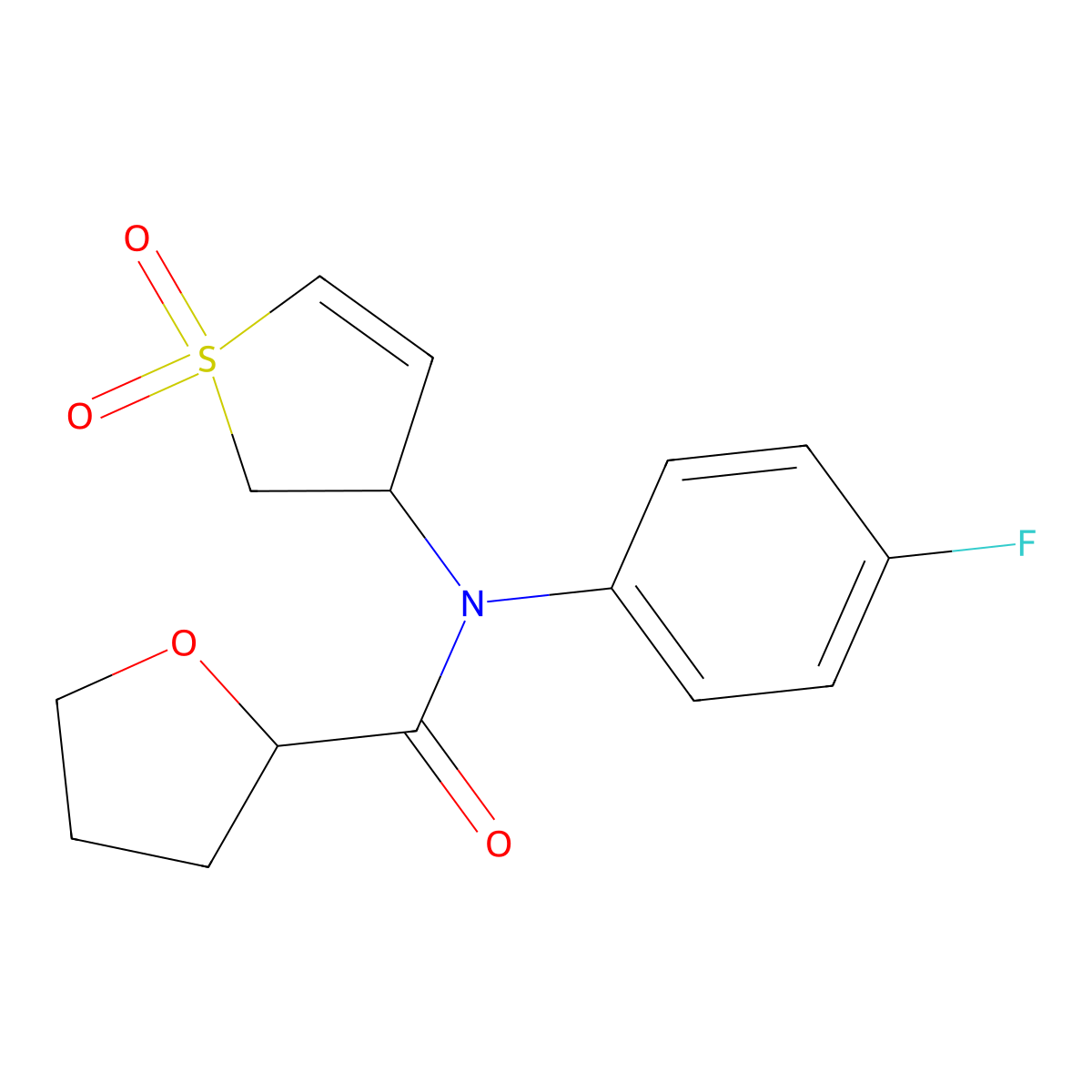 N-(1,1-dioxido-2,3-dihydrothiophen-3-yl)-N-(4-fluorophenyl)tetrahydrofuran-2-carboxamide molecular structure, CAS 863022-17-7