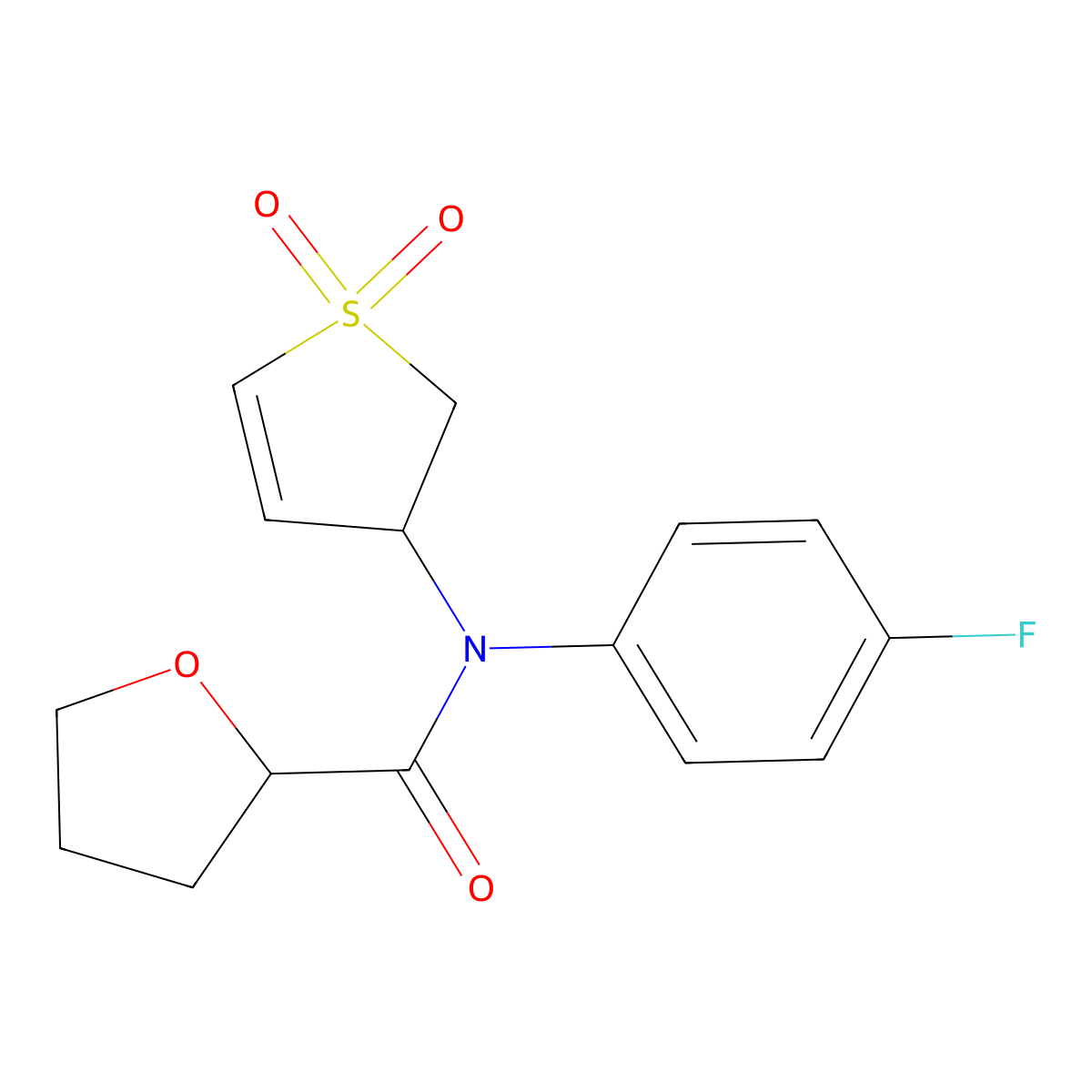 N-(1,1-dioxido-2,3-dihydrothiophen-3-yl)-N-(4-fluorophenyl)tetrahydrofuran-2-carboxamide molecular structure, CAS 863022-17-7
