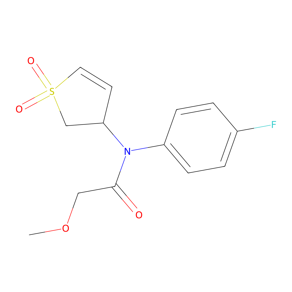 N-(1,1-dioxido-2,3-dihydrothiophen-3-yl)-N-(4-fluorophenyl)-2-methoxyacetamide molecular structure, CAS 863022-43-9