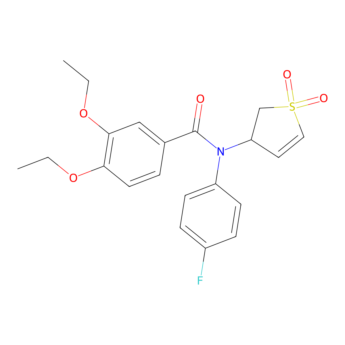 N-(1,1-dioxido-2,3-dihydrothiophen-3-yl)-3,4-diethoxy-N-(4-fluorophenyl)benzamide molecular structure, CAS 863022-48-4
