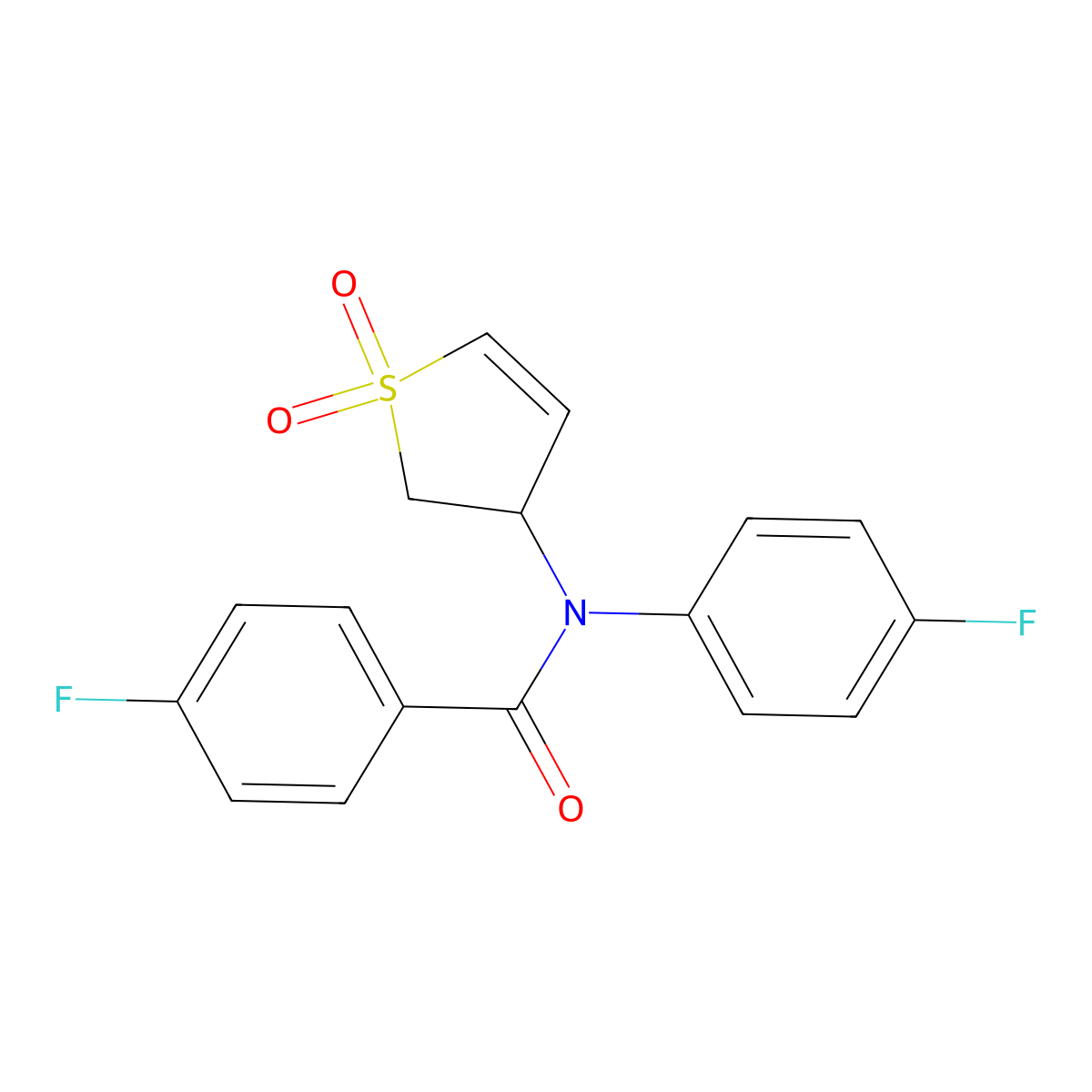 N-(1,1-dioxido-2,3-dihydrothiophen-3-yl)-4-fluoro-N-(4-fluorophenyl)benzamide molecular structure, CAS 863022-56-4
