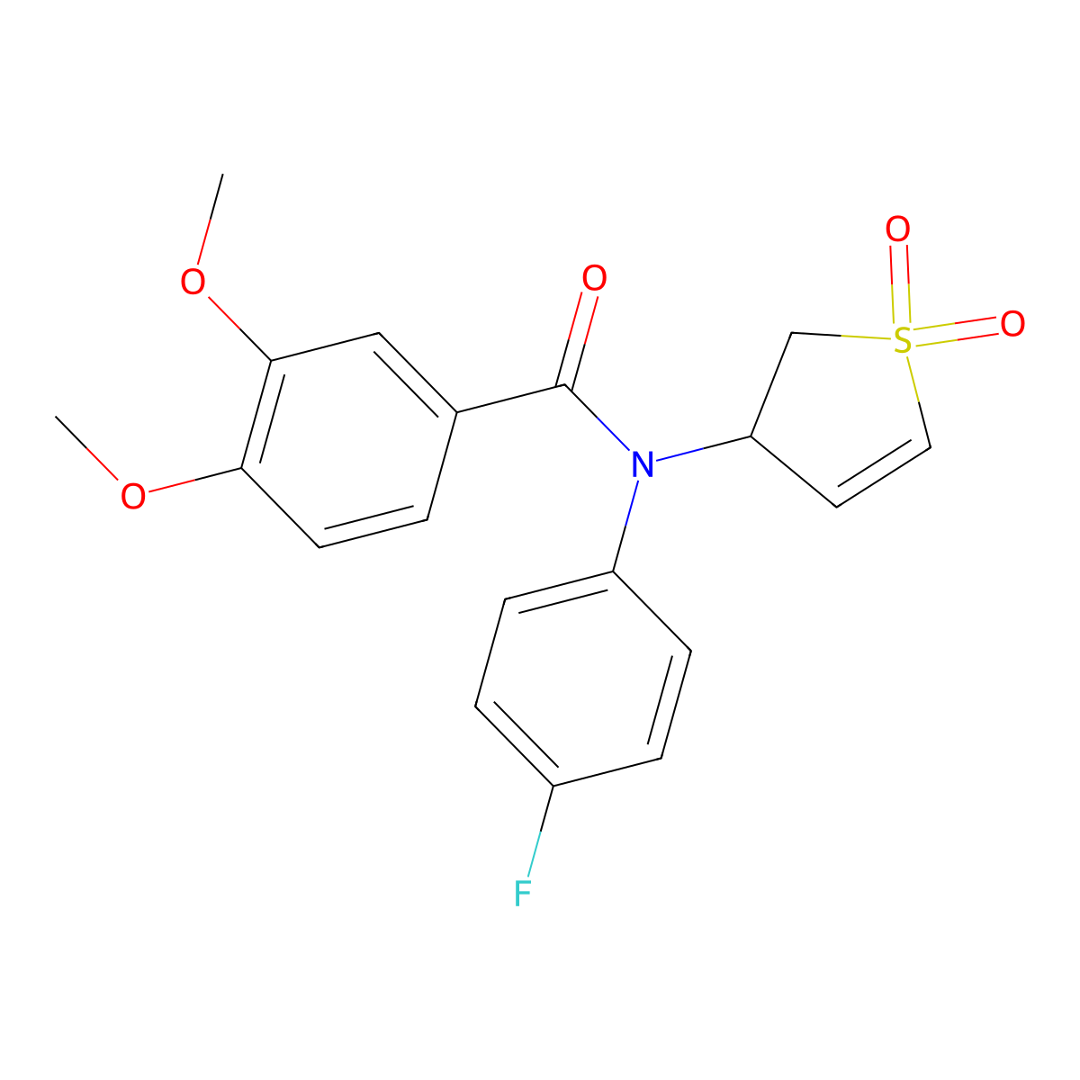 N-(1,1-dioxido-2,3-dihydrothiophen-3-yl)-N-(4-fluorophenyl)-3,4-dimethoxybenzamide molecular structure, CAS 863022-58-6