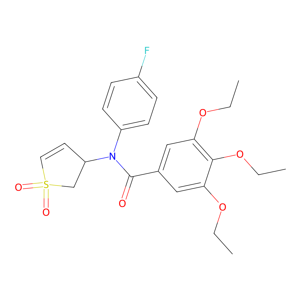 N-(1,1-dioxido-2,3-dihydrothiophen-3-yl)-3,4,5-triethoxy-N-(4-fluorophenyl)benzamide molecular structure, CAS 863022-60-0