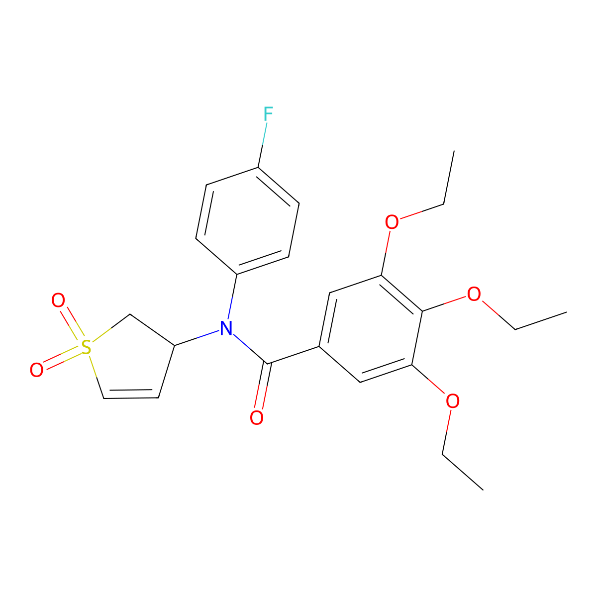 N-(1,1-dioxido-2,3-dihydrothiophen-3-yl)-3,4,5-triethoxy-N-(4-fluorophenyl)benzamide molecular structure, CAS 863022-60-0