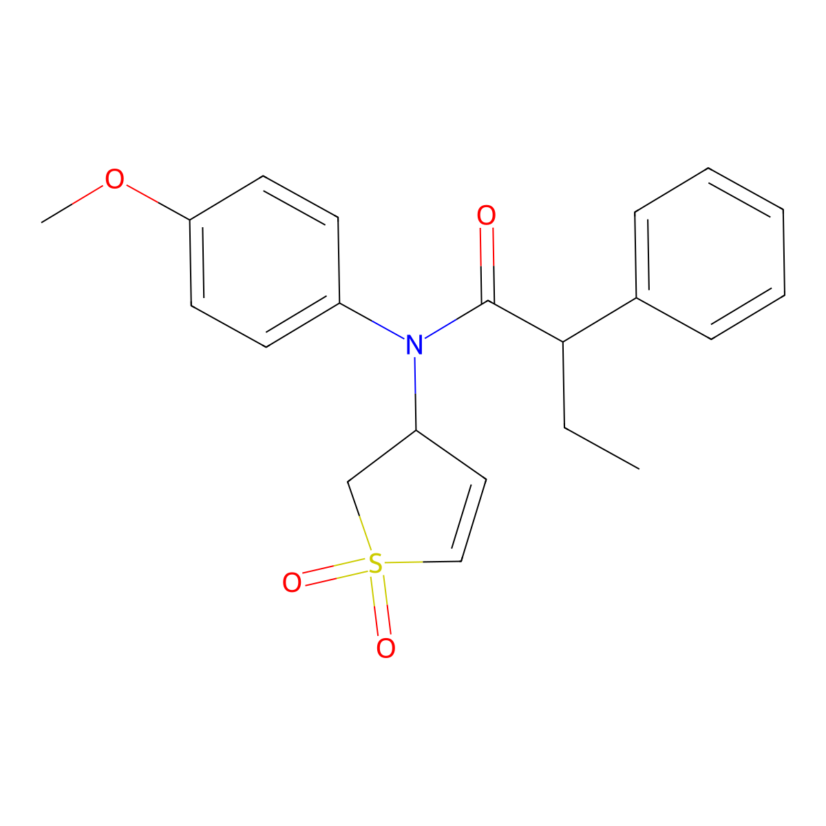 N-(1,1-dioxido-2,3-dihydrothiophen-3-yl)-N-(4-methoxyphenyl)-2-phenylbutanamide molecular structure, CAS 863022-71-3