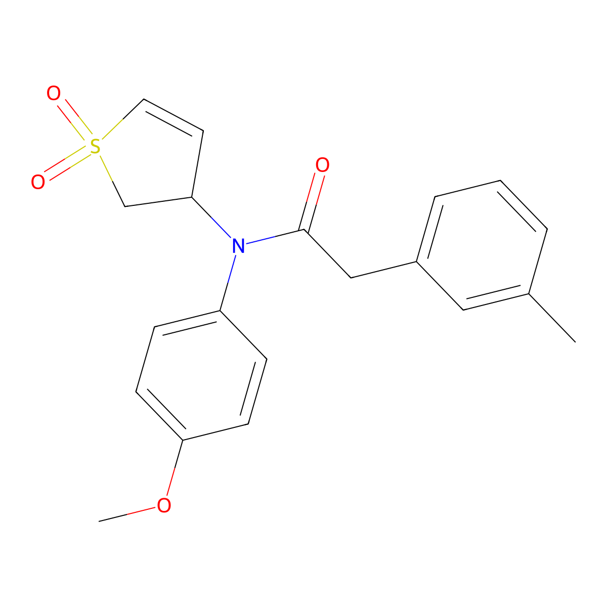 N-(1,1-dioxido-2,3-dihydrothiophen-3-yl)-N-(4-methoxyphenyl)-2-(m-tolyl)acetamide molecular structure, CAS 863022-74-6