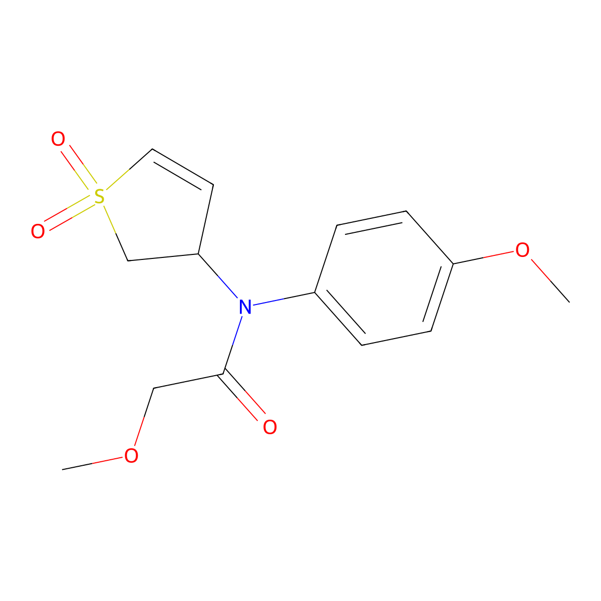 N-(1,1-dioxo-2,3-dihydrothiophen-3-yl)-2-methoxy-N-(4-methoxyphenyl)acetamide molecular structure, CAS 863022-79-1