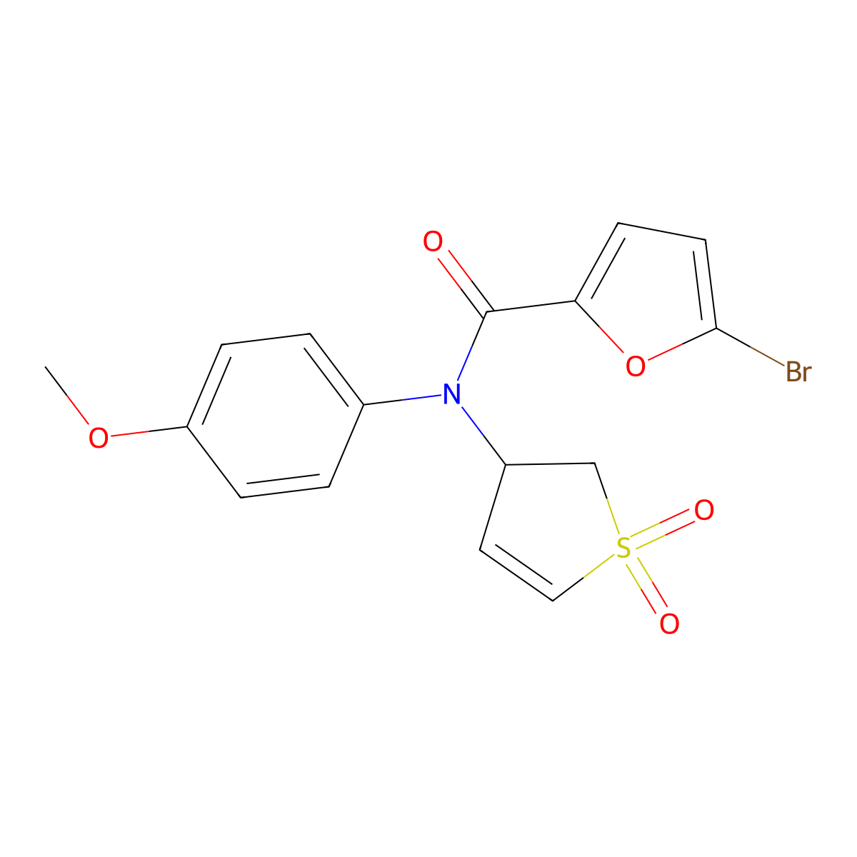 5-bromo-N-(1,1-dioxido-2,3-dihydrothien-3-yl)-N-(4-methoxyphenyl)-2-furamide molecular structure, CAS 863022-82-6