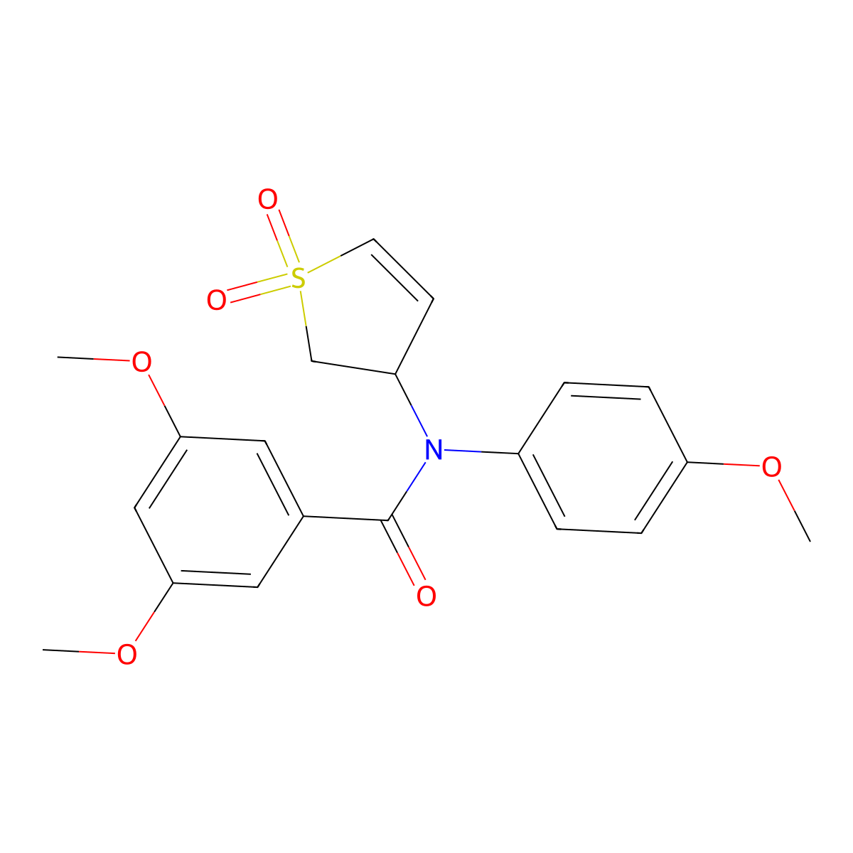 N-(1,1-dioxido-2,3-dihydrothiophen-3-yl)-3,5-dimethoxy-N-(4-methoxyphenyl)benzamide molecular structure, CAS 863023-02-3