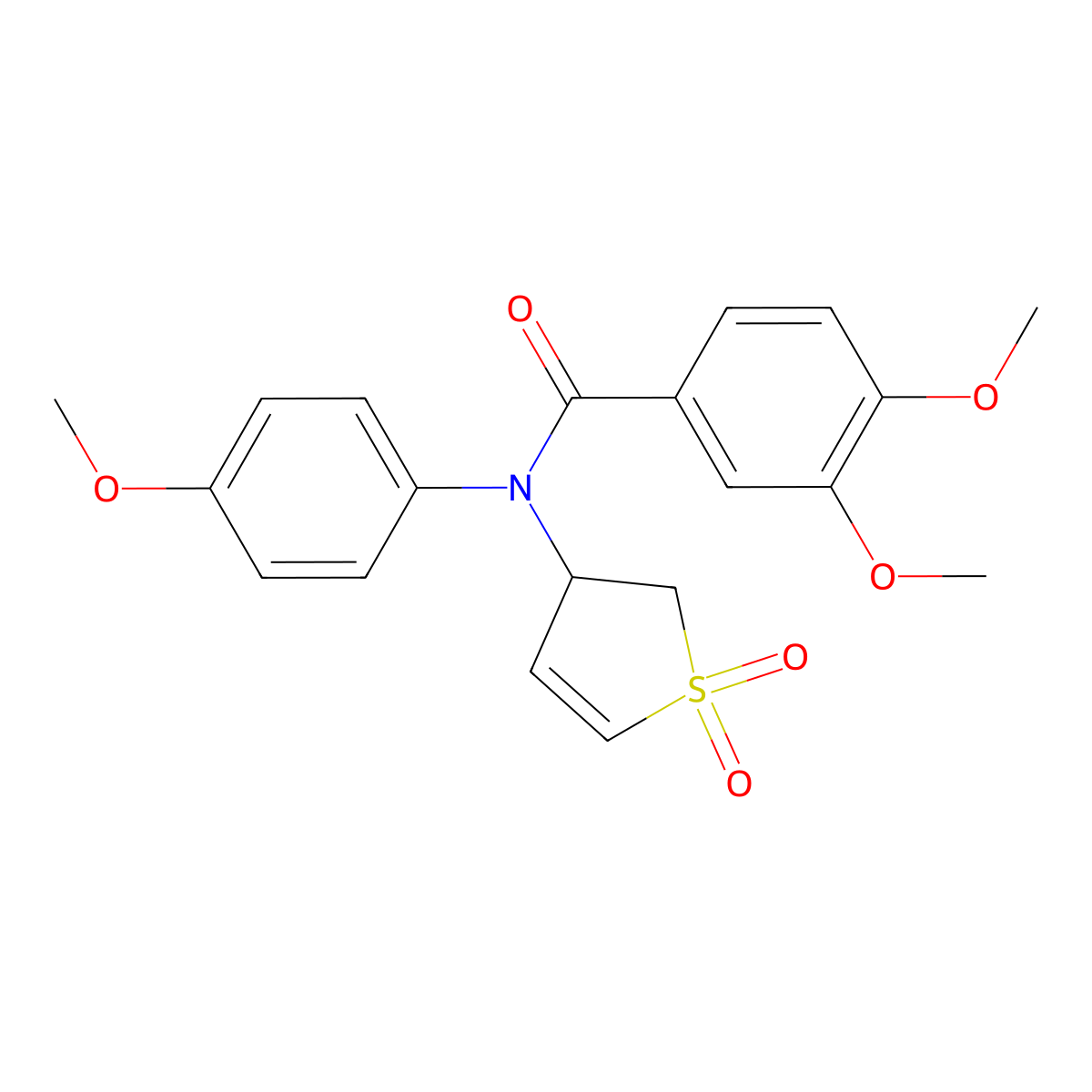 N-(1,1-dioxido-2,3-dihydrothiophen-3-yl)-3,4-dimethoxy-N-(4-methoxyphenyl)benzamide molecular structure, CAS 863023-04-5