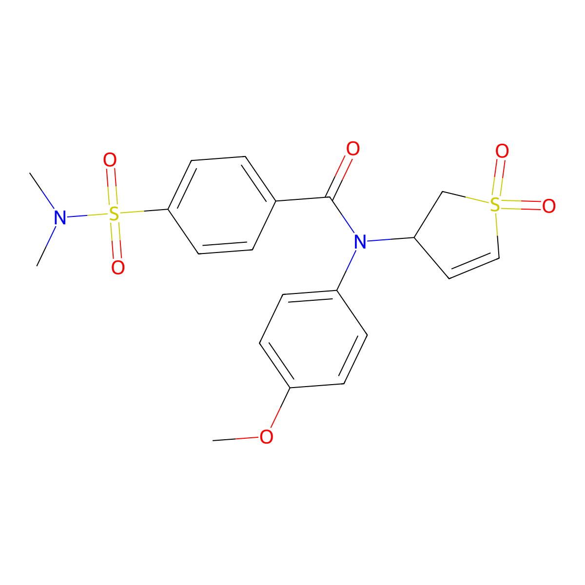 4-(N,N-dimethylsulfamoyl)-N-(1,1-dioxido-2,3-dihydrothiophen-3-yl)-N-(4-methoxyphenyl)benzamide molecular structure, CAS 863023-08-9