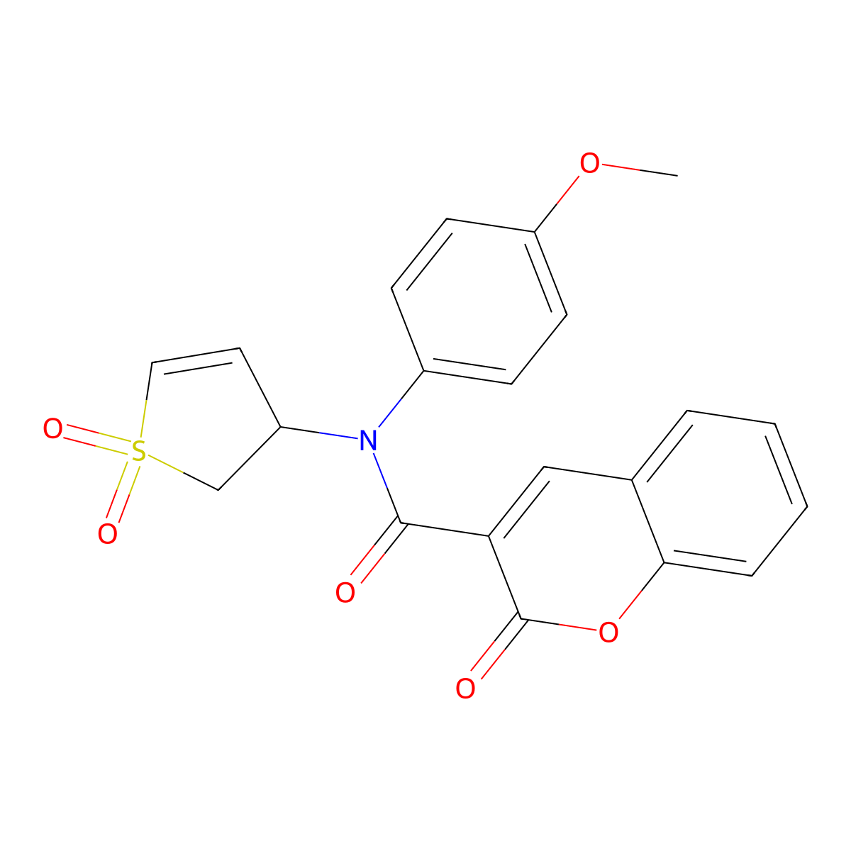 N-(1,1-dioxido-2,3-dihydrothiophen-3-yl)-N-(4-methoxyphenyl)-2-oxo-2H-chromene-3-carboxamide molecular structure, CAS 863023-12-5