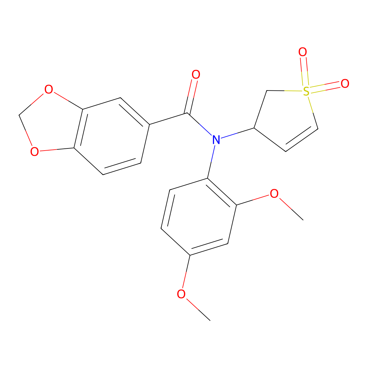 N-(2,4-dimethoxyphenyl)-N-(1,1-dioxido-2,3-dihydrothiophen-3-yl)benzo[d][1,3]dioxole-5-carboxamide molecular structure, CAS 863023-16-9