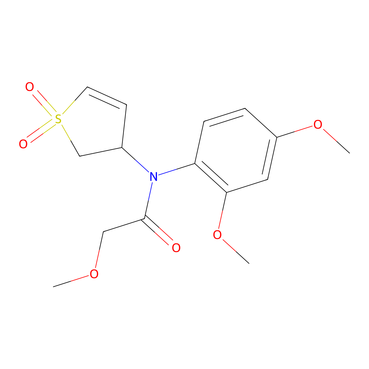 N-(2,4-dimethoxyphenyl)-N-(1,1-dioxido-2,3-dihydrothiophen-3-yl)-2-methoxyacetamide molecular structure, CAS 863023-20-5