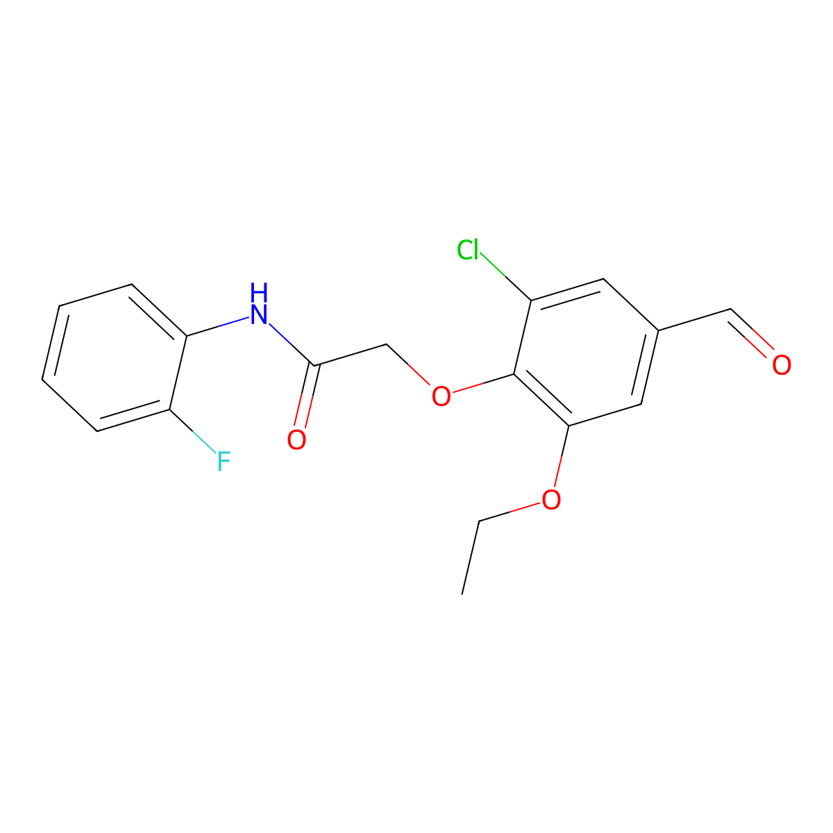 2-(2-chloro-6-ethoxy-4-formylphenoxy)-N-(2-fluorophenyl)acetamide molecular structure, CAS 863024-06-0