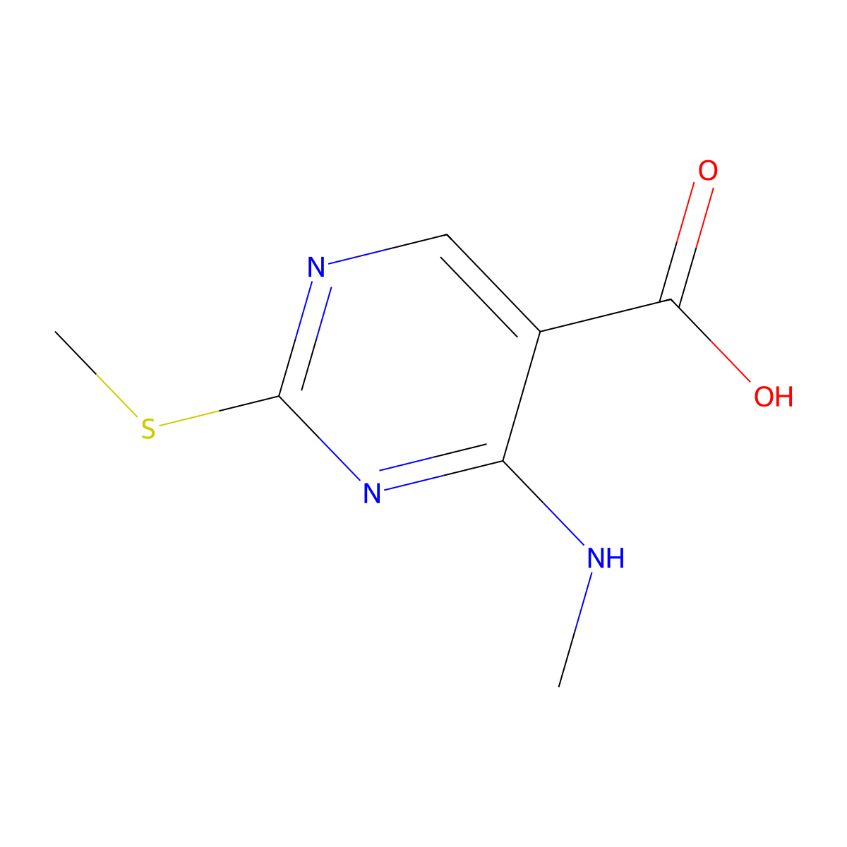 4-(Methylamino)-2-(methylthio)-5-pyrimidinecarboxylic acid molecular structure, CAS 863028-98-2