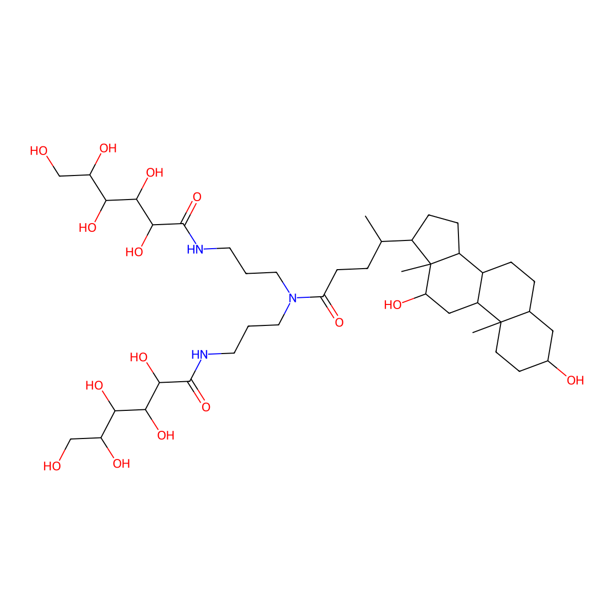 N,N-Bis[3-(D-gluconamido)propyl]deoxycholamide molecular structure, CAS 86303-23-3