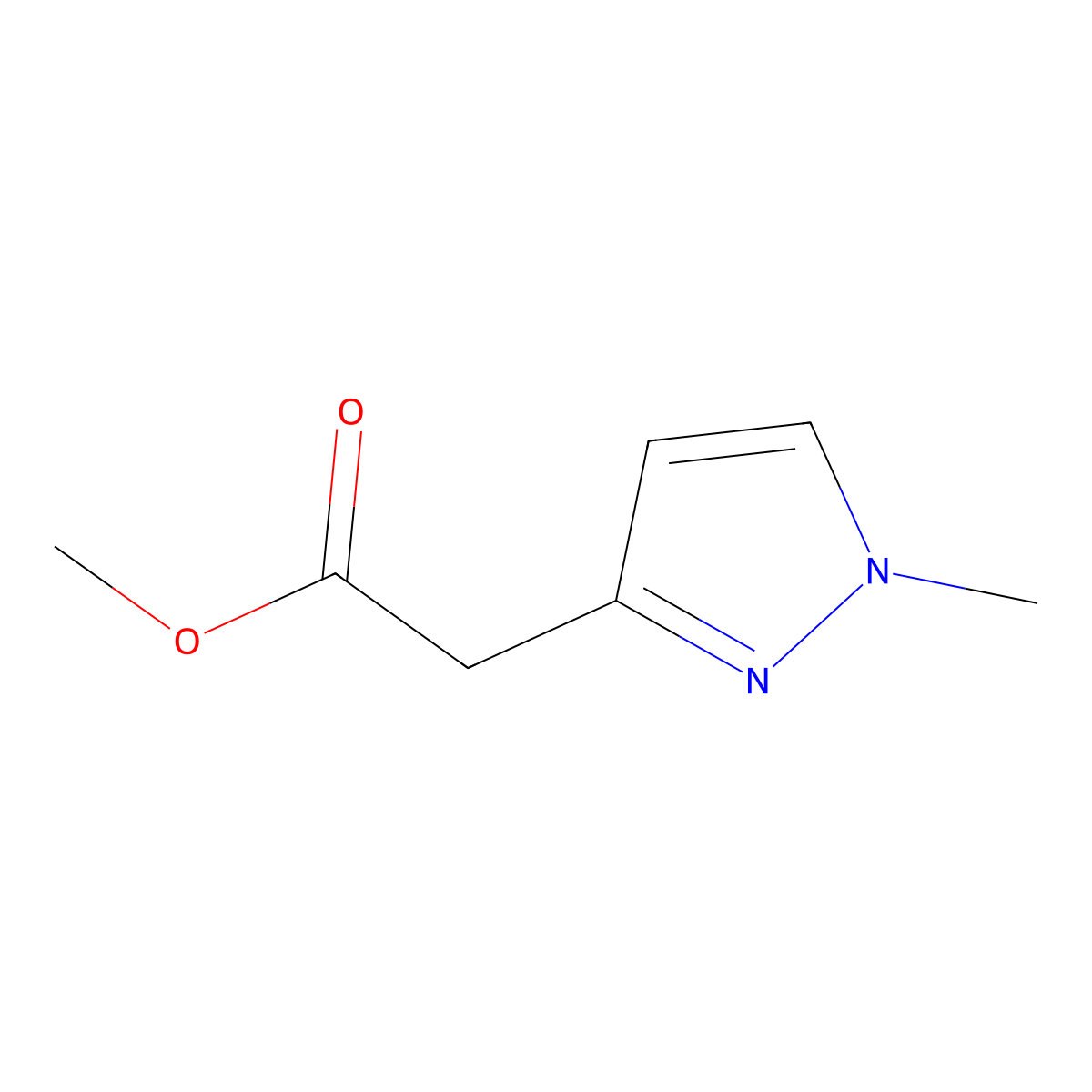 methyl 2-(1-methyl-1H-pyrazol-3-yl)acetate molecular structure, CAS 863032-28-4