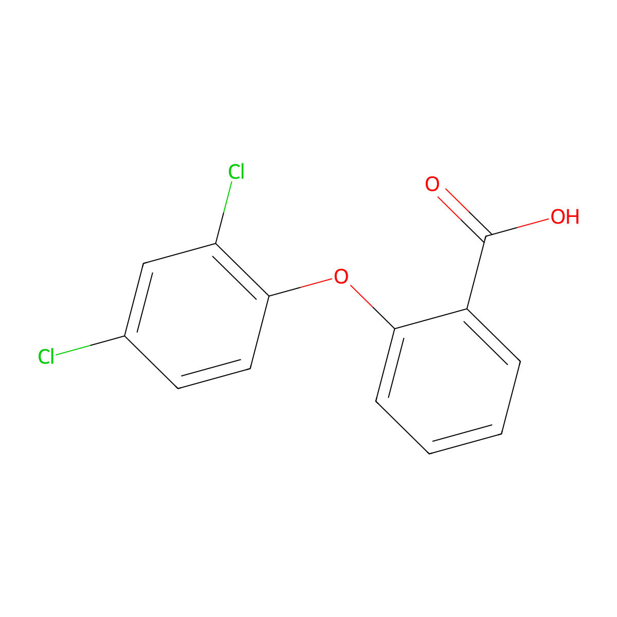 2-(2,4-Dichlorophenoxy)benzoic acid molecular structure, CAS 86308-86-3