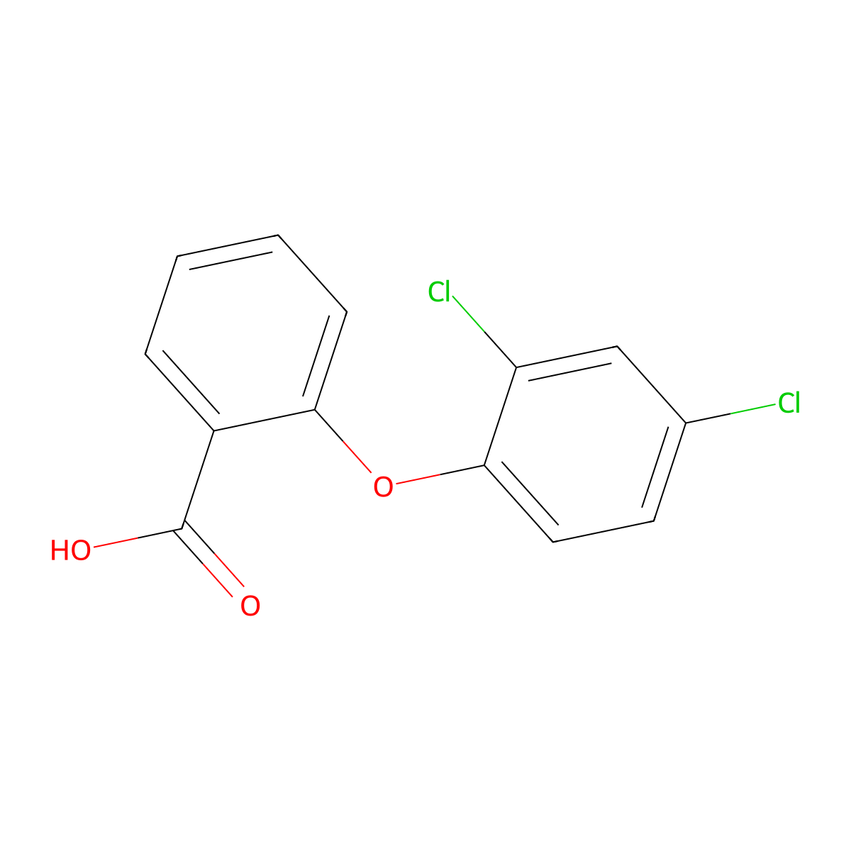 2-(2,4-Dichlorophenoxy)benzoic acid molecular structure, CAS 86308-86-3