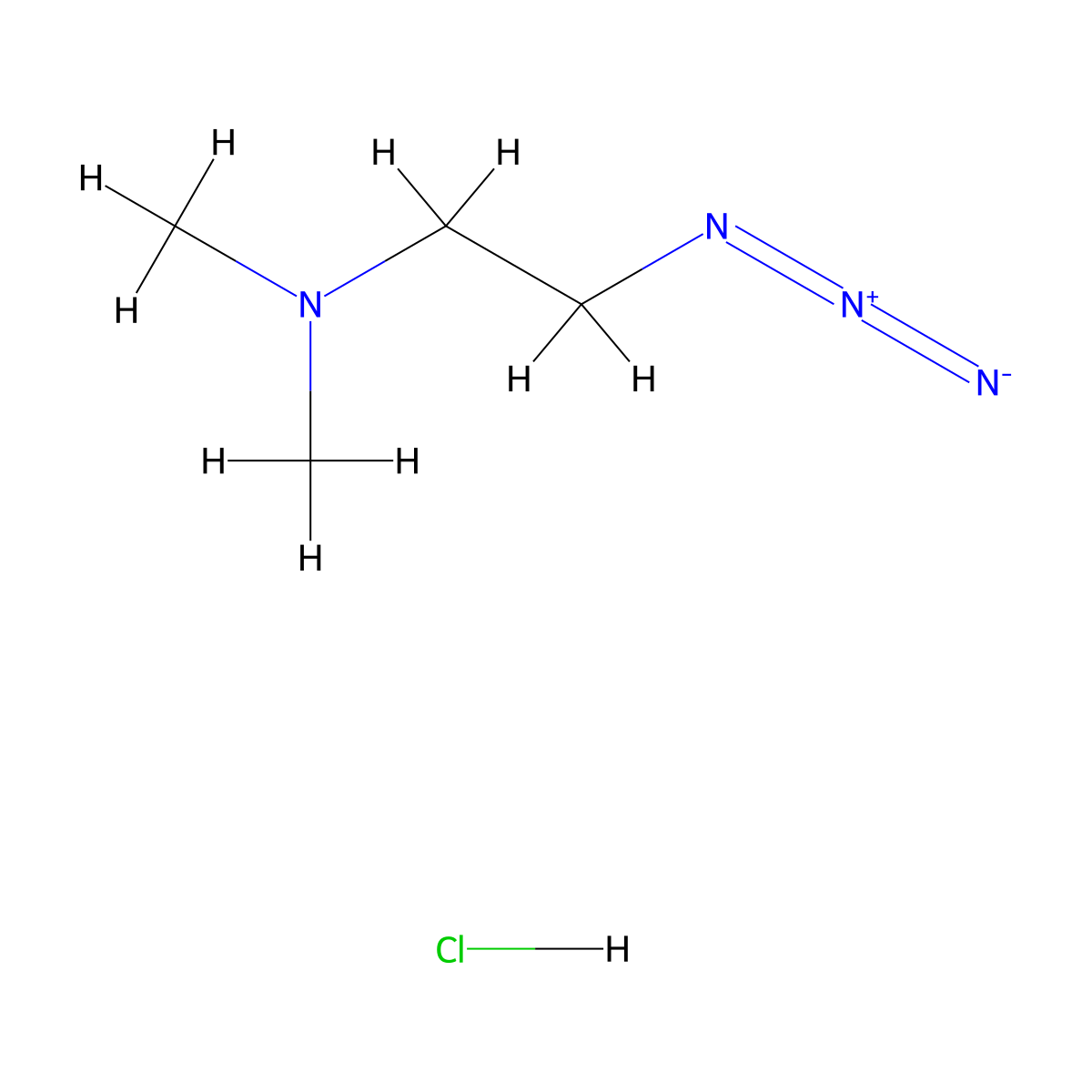 (2-Azidoethyl)dimethylamine hydrochloride molecular structure, CAS 86311-36-6