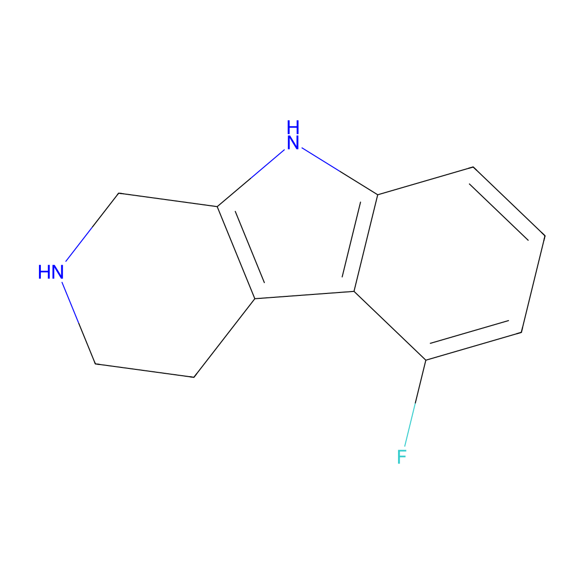 5-fluoro-2,3,4,9-tetrahydro-1H-pyrido[3,4-b]indole molecular structure, CAS 863110-79-6