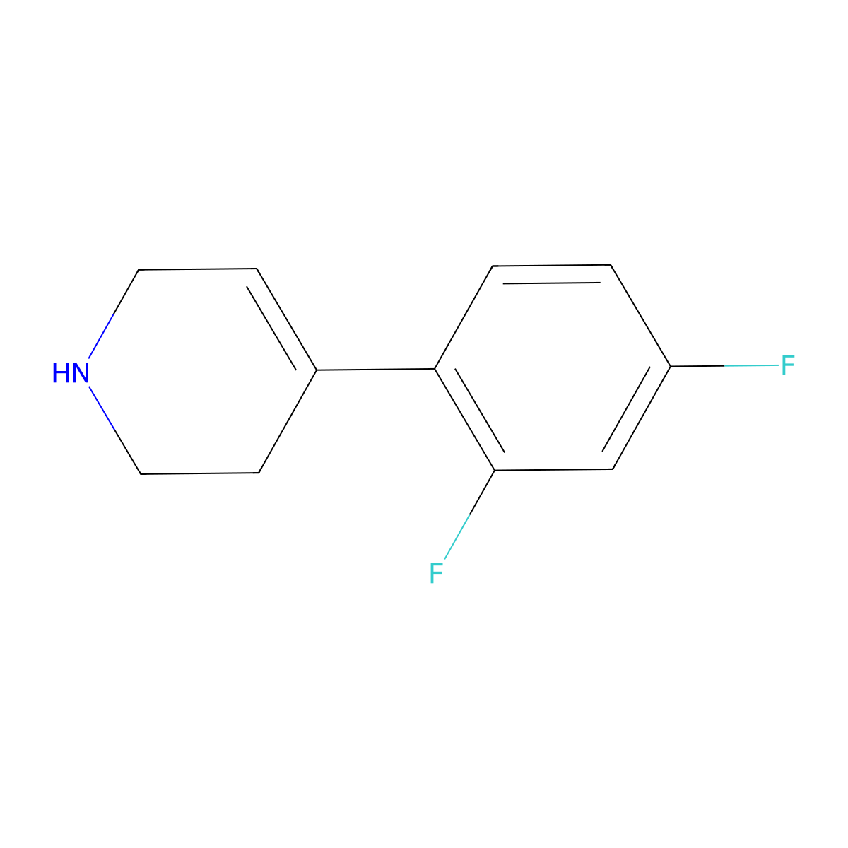 4-(2,4-Difluorophenyl)-1,2,3,6-tetrahydropyridine molecular structure, CAS 863111-00-6