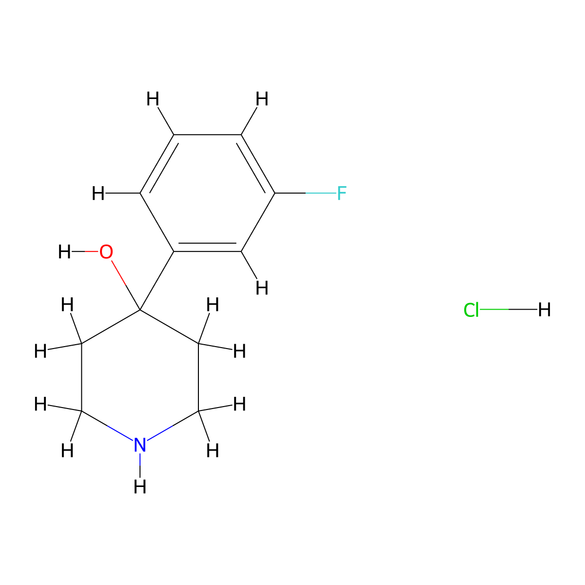 4-(3-Fluorophenyl)piperidin-4-ol hydrochloride molecular structure, CAS 863111-06-2