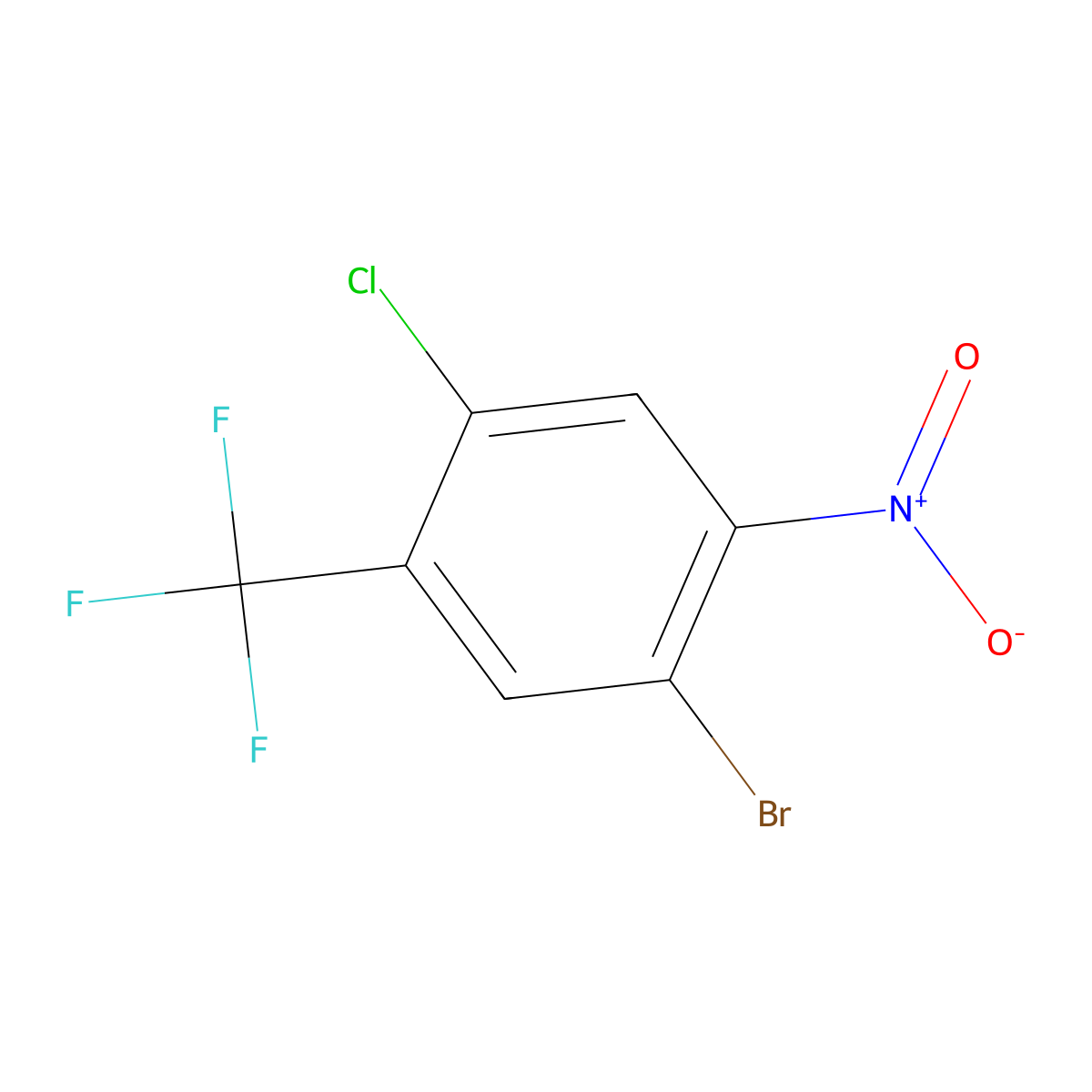 1-Bromo-4-chloro-2-nitro-5-(trifluoromethyl)benzene molecular structure, CAS 863111-47-1