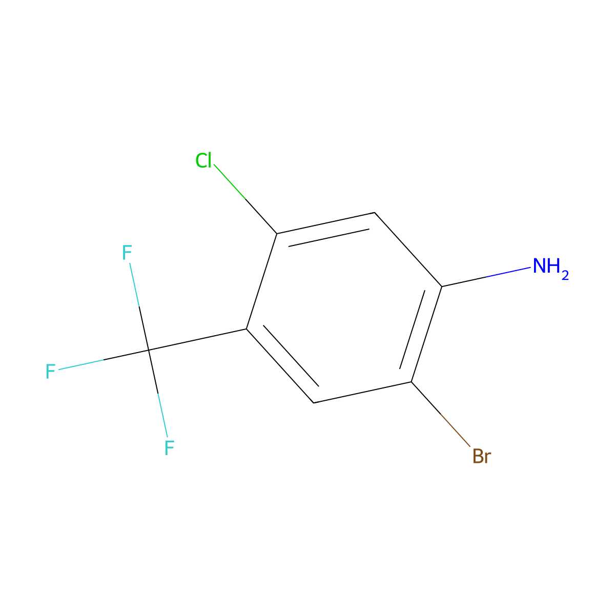 2-Bromo-5-chloro-4-(trifluoromethyl)aniline molecular structure, CAS 863111-48-2