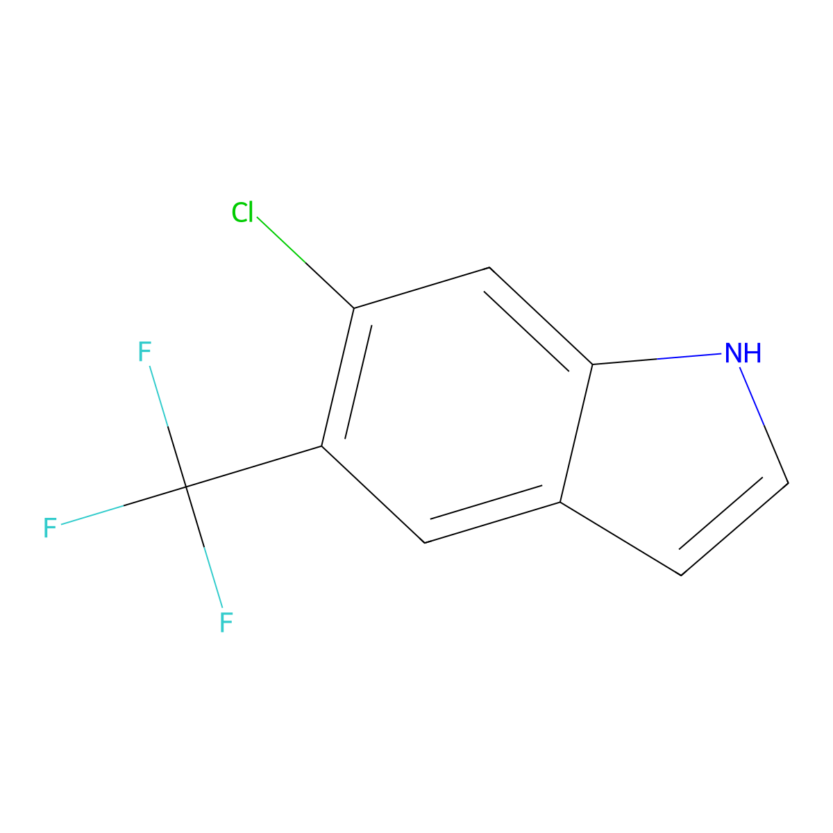 6-chloro-5-(trifluoromethyl)-1H-indole molecular structure, CAS 863111-50-6