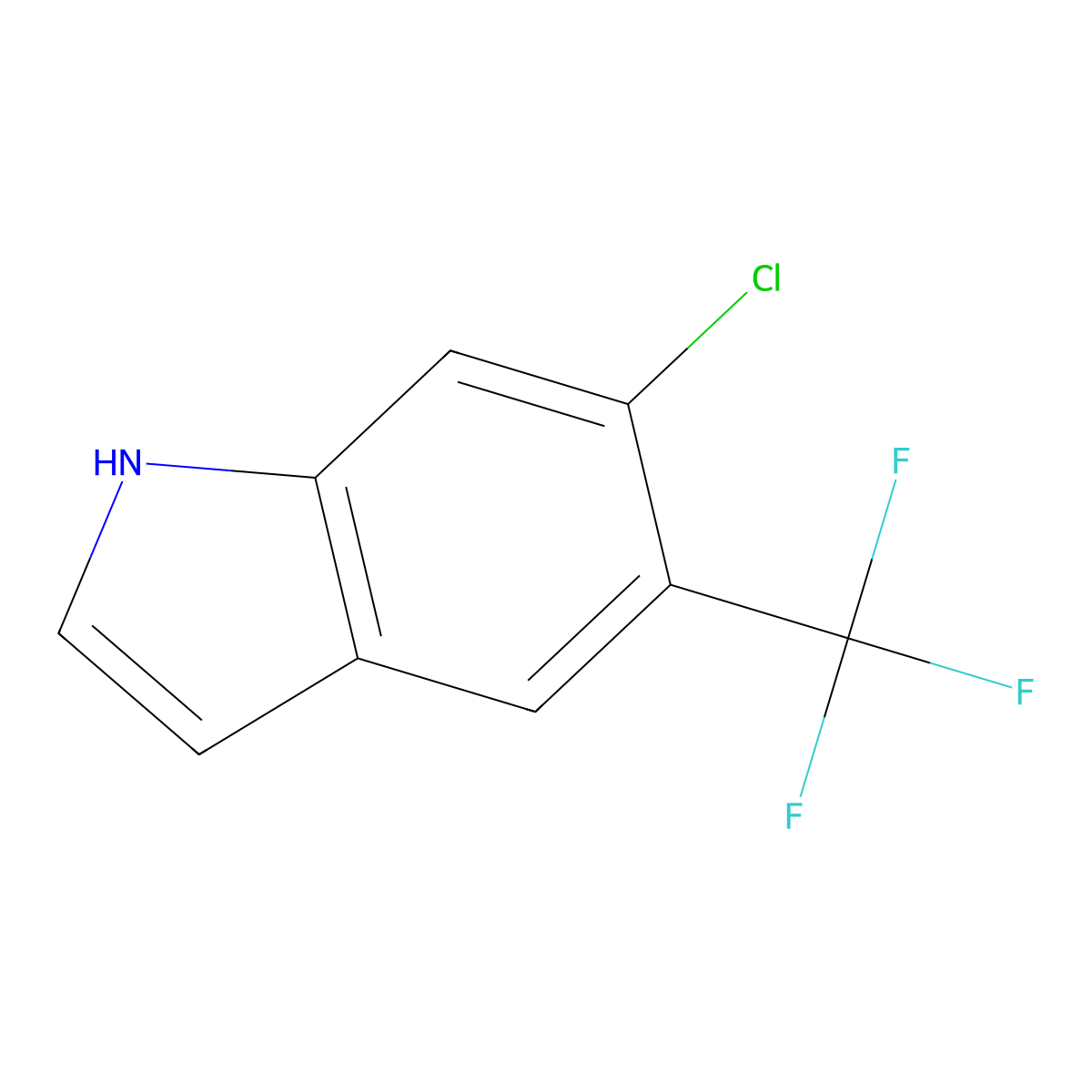 6-chloro-5-(trifluoromethyl)-1H-indole molecular structure, CAS 863111-50-6