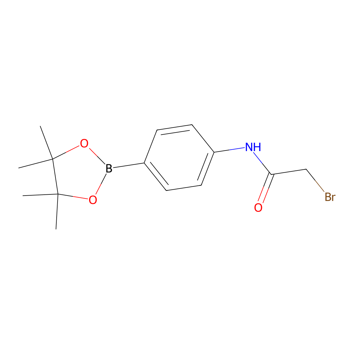 2-Bromo-N-(4-(4,4,5,5-tetramethyl-1,3,2-dioxaborolan-2-yl)phenyl)acetamide molecular structure, CAS 863118-14-3
