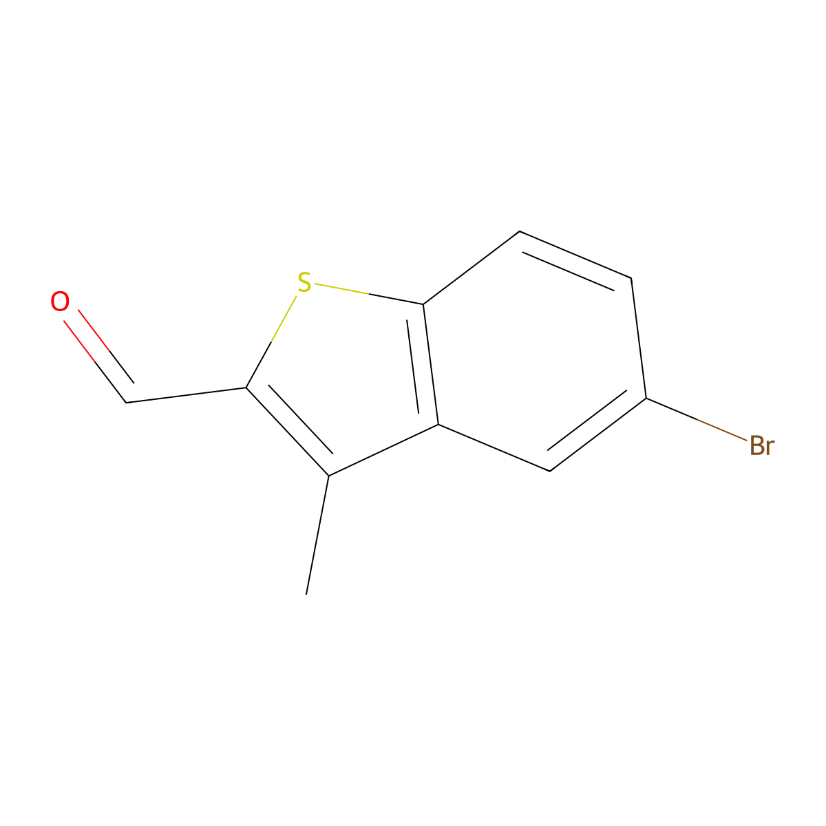 5-Bromo-3-methyl-1-benzothiophene-2-carbaldehyde molecular structure, CAS 863118-37-0