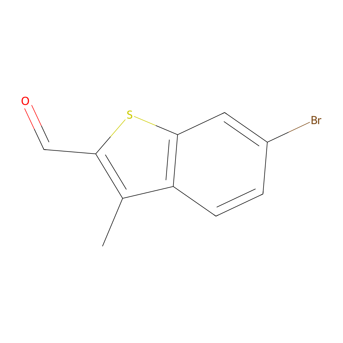 6-Bromo-3-methyl-1-benzothiophene-2-carbaldehyde molecular structure, CAS 863118-38-1
