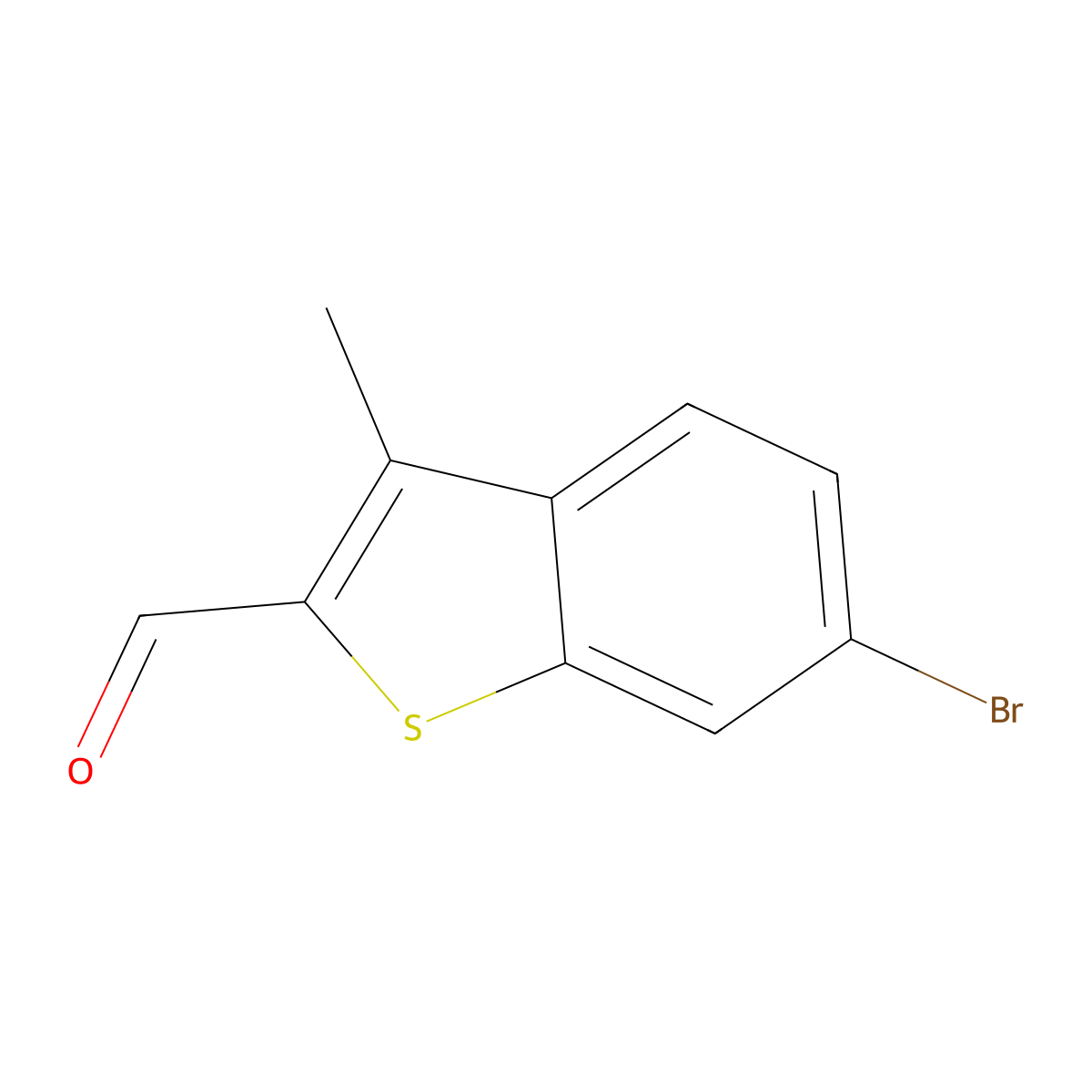6-Bromo-3-methyl-1-benzothiophene-2-carbaldehyde molecular structure, CAS 863118-38-1
