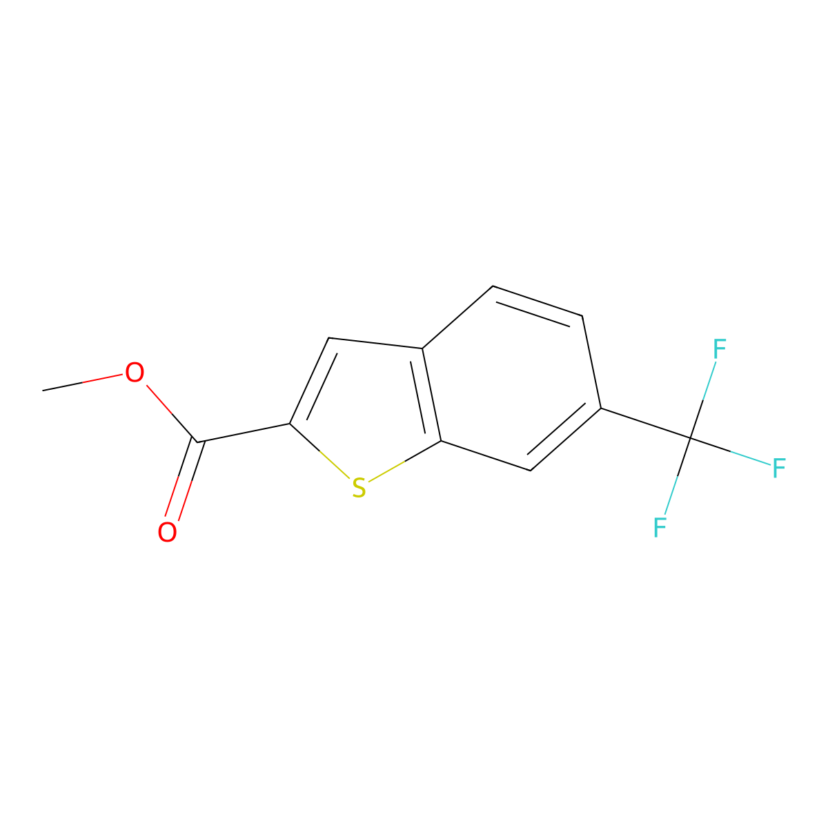 Methyl 6-(trifluoromethyl)-1-benzothiophene-2-carboxylate molecular structure, CAS 863118-41-6
