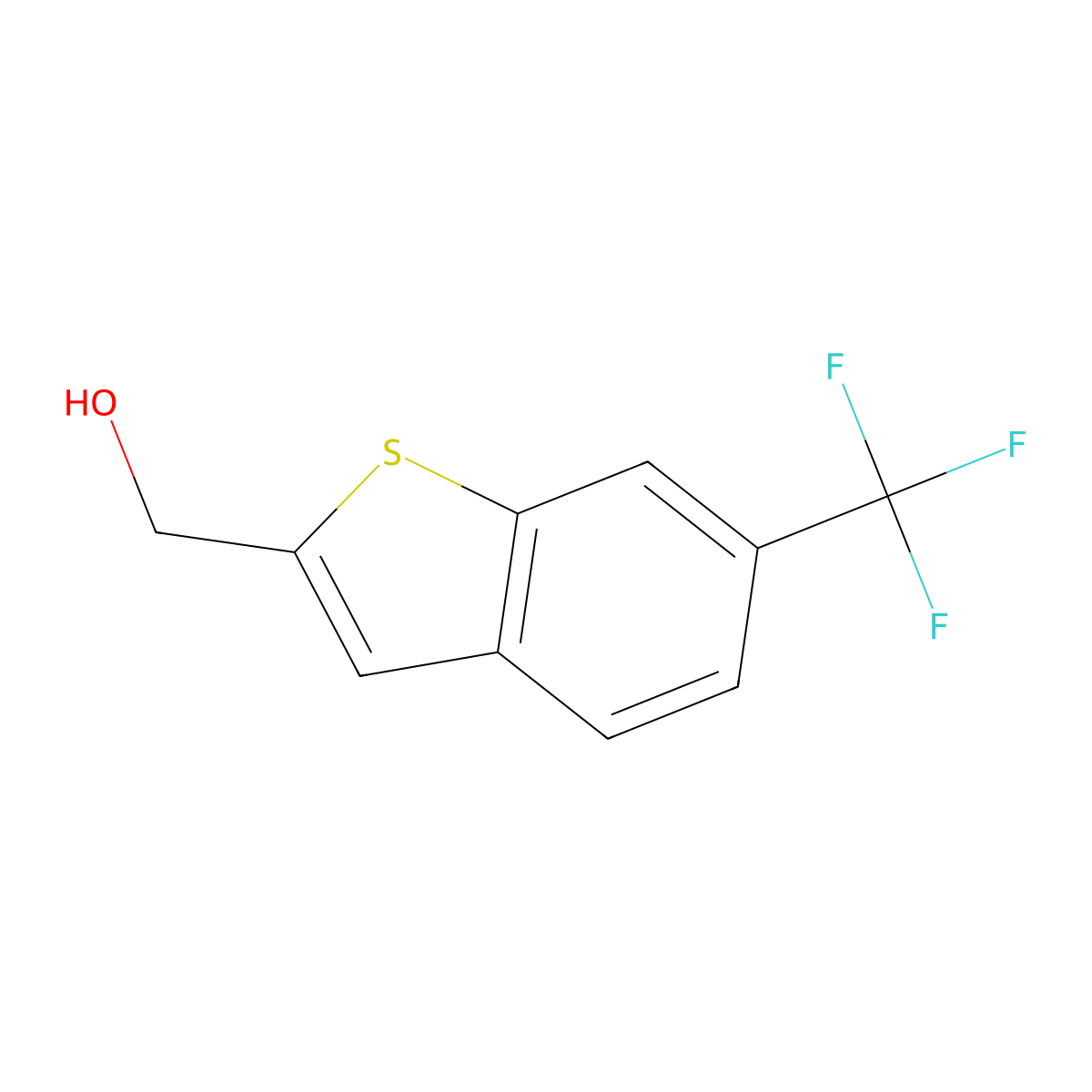 [6-(Trifluoromethyl)-1-benzothiophen-2-yl]methanol molecular structure, CAS 863118-46-1